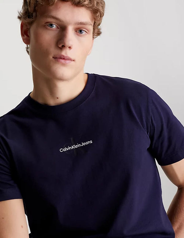 Camiseta Calvin Klein Jeans con Logo Monograma Azul Marino Hombre