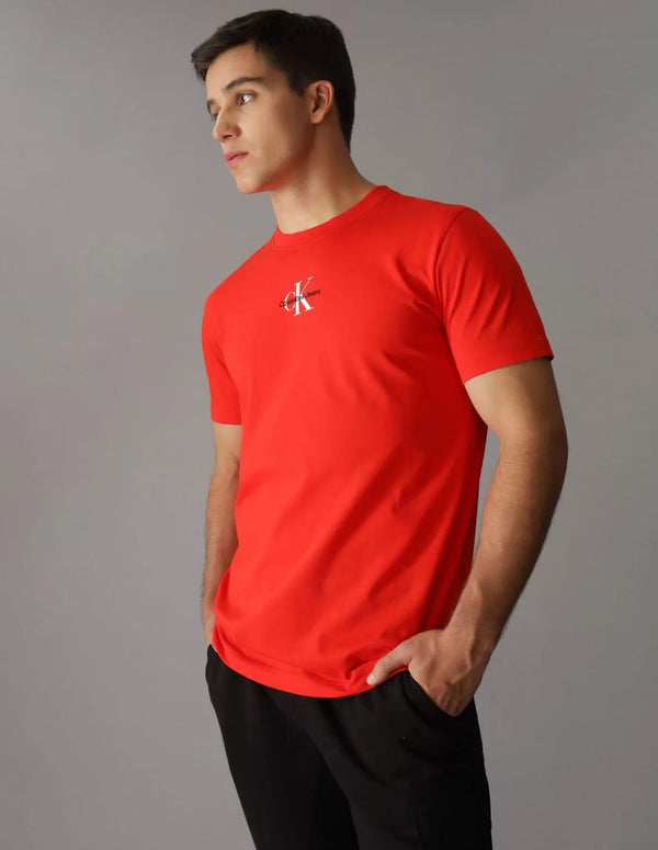 Camiseta Calvin Klein Jeans con Logo Monograma Roja Hombre