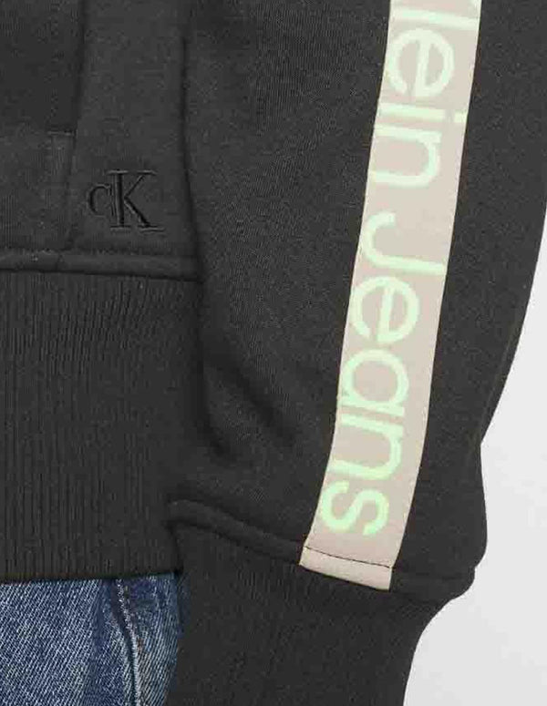 Sudadera Calvin Klein Jeans Cutt Of con Logo Negra Hombre