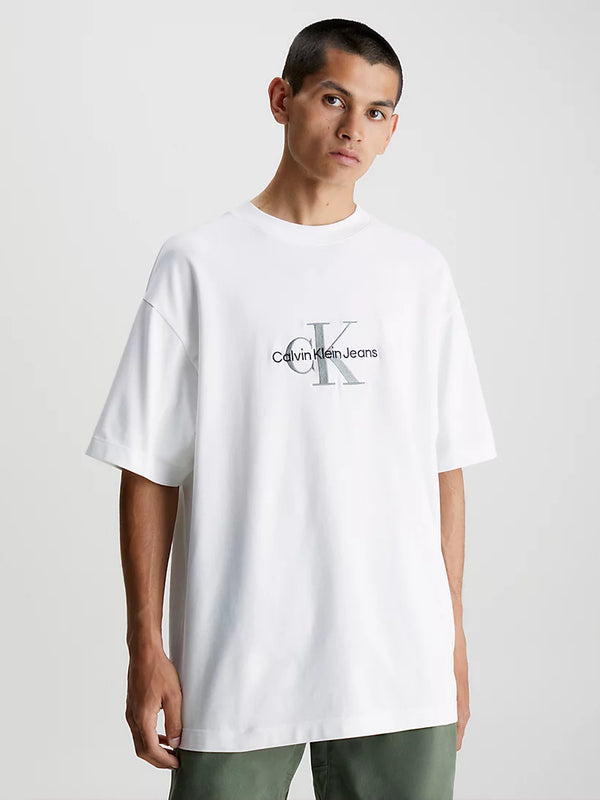 Camiseta Calvin Klein Jeans con Logo Monogram Blanca Hombre