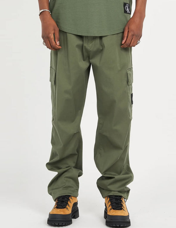 Pantalón Cargo Calvin Klein Jeans con Logo Verde Hombre