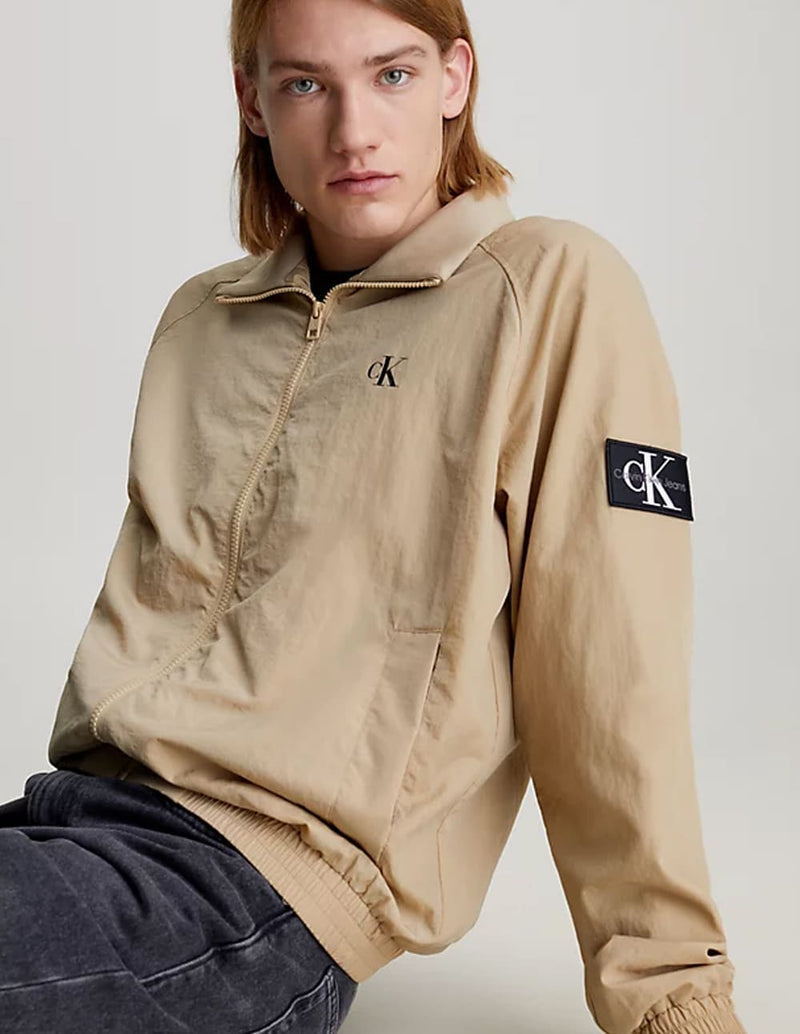 Cazadora Bomber Calvin Klein Jeans de Nailon Estructurado Beige Hombre