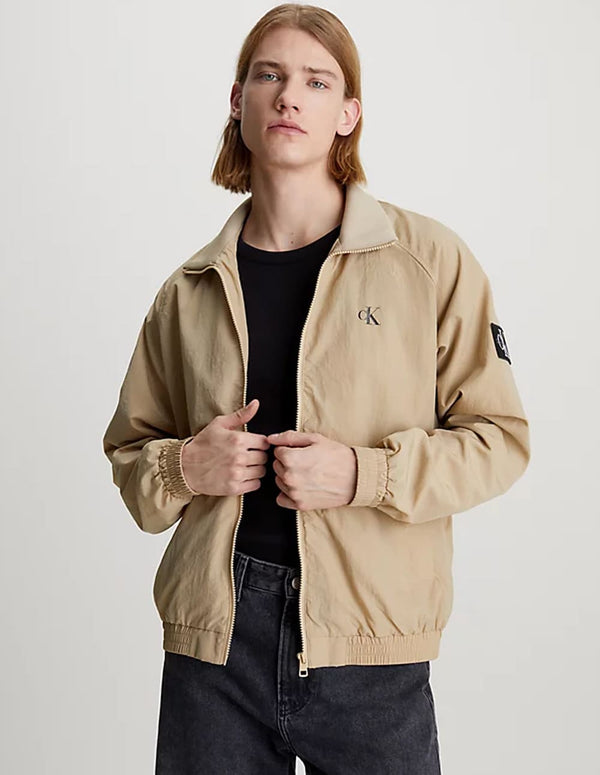 Cazadora Bomber Calvin Klein Jeans de Nailon Estructurado Beige Hombre