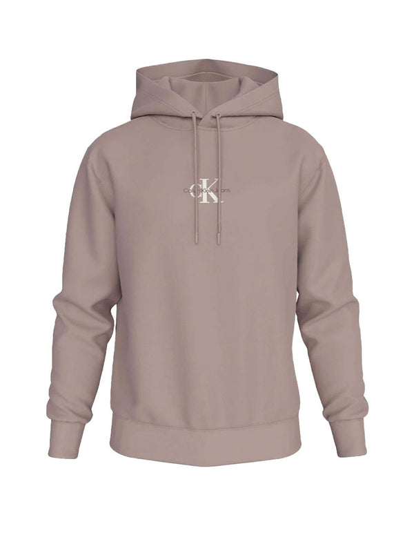 Sudadera con Capucha Calvin Klein Jeans con Logo Marrón Hombre