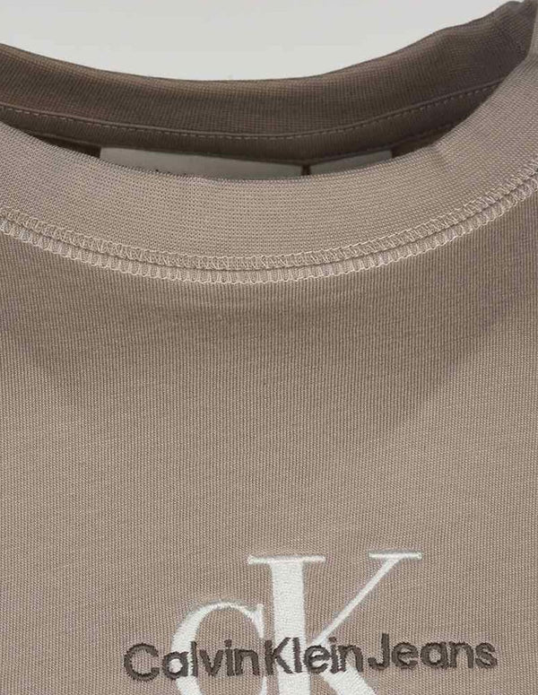 Camiseta Calvin Klein Jeans con Logo Marrón Hombre