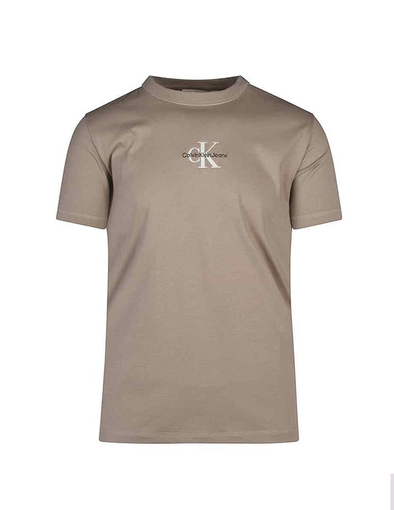 Camiseta Calvin Klein Jeans con Logo Marrón Hombre