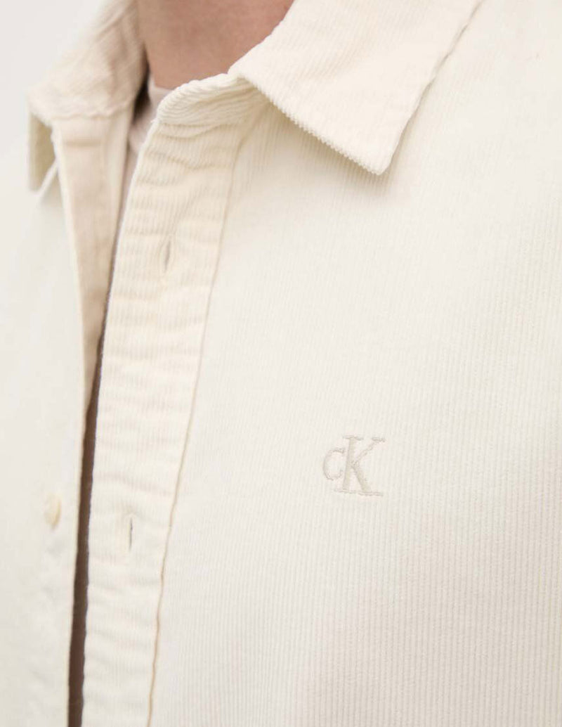 Camisa Calvin Klein Jeans de Pana Beige Hombre