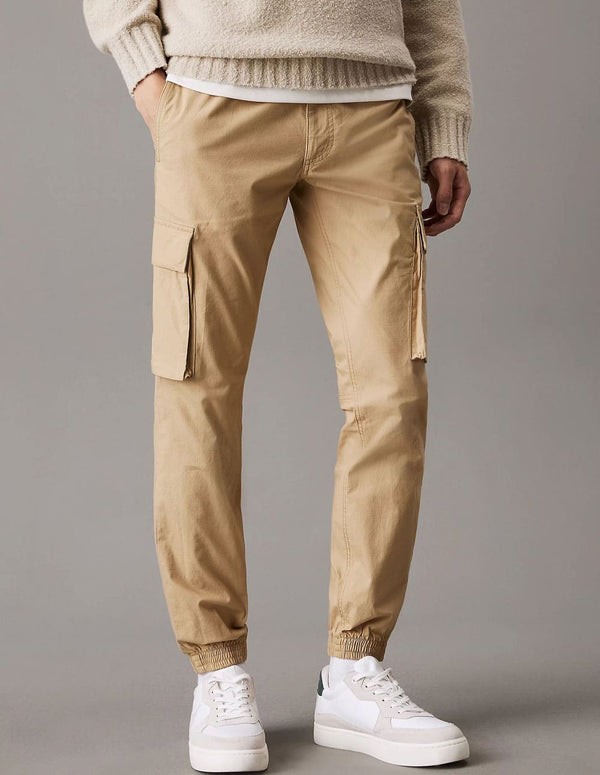 Pantalón Cargo Calvin Klein Jeans Skinny de Ripstop Beige Hombre