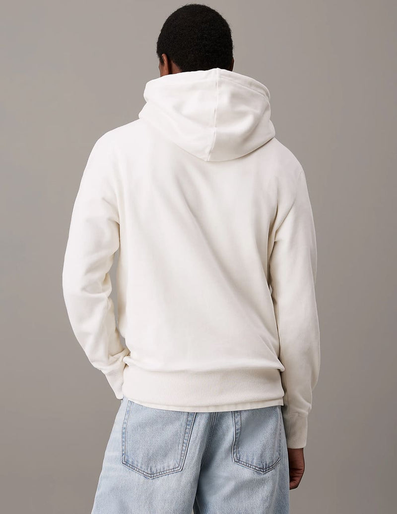 Sudadera con Capucha Calvin Klein Jeans con Logo de Chenilla Blanca Hombre