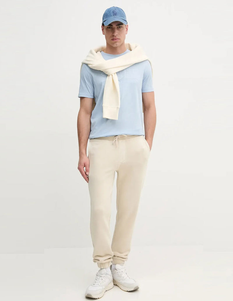 Pantalón de Chándal Calvin Klein Jeans con Logo Beige Hombre