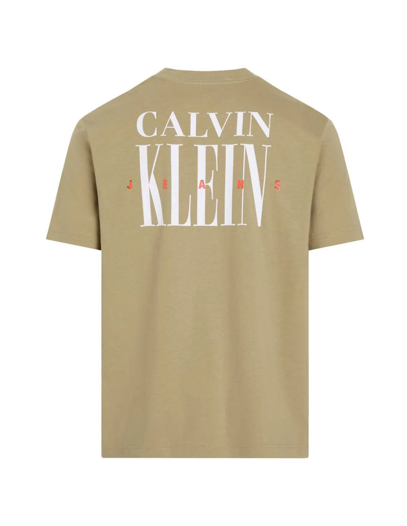 Camiseta Calvin Klein Jeans con Logo Marrón Hombre