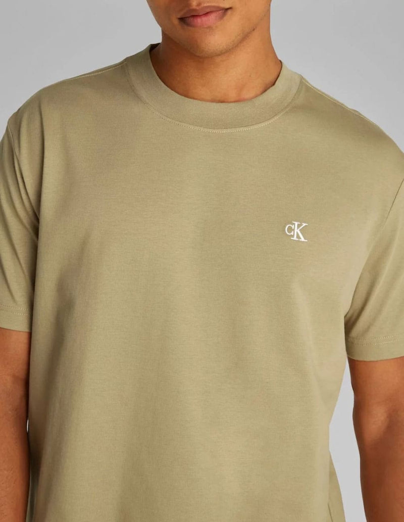 Camiseta Calvin Klein Jeans con Logo Marrón Hombre