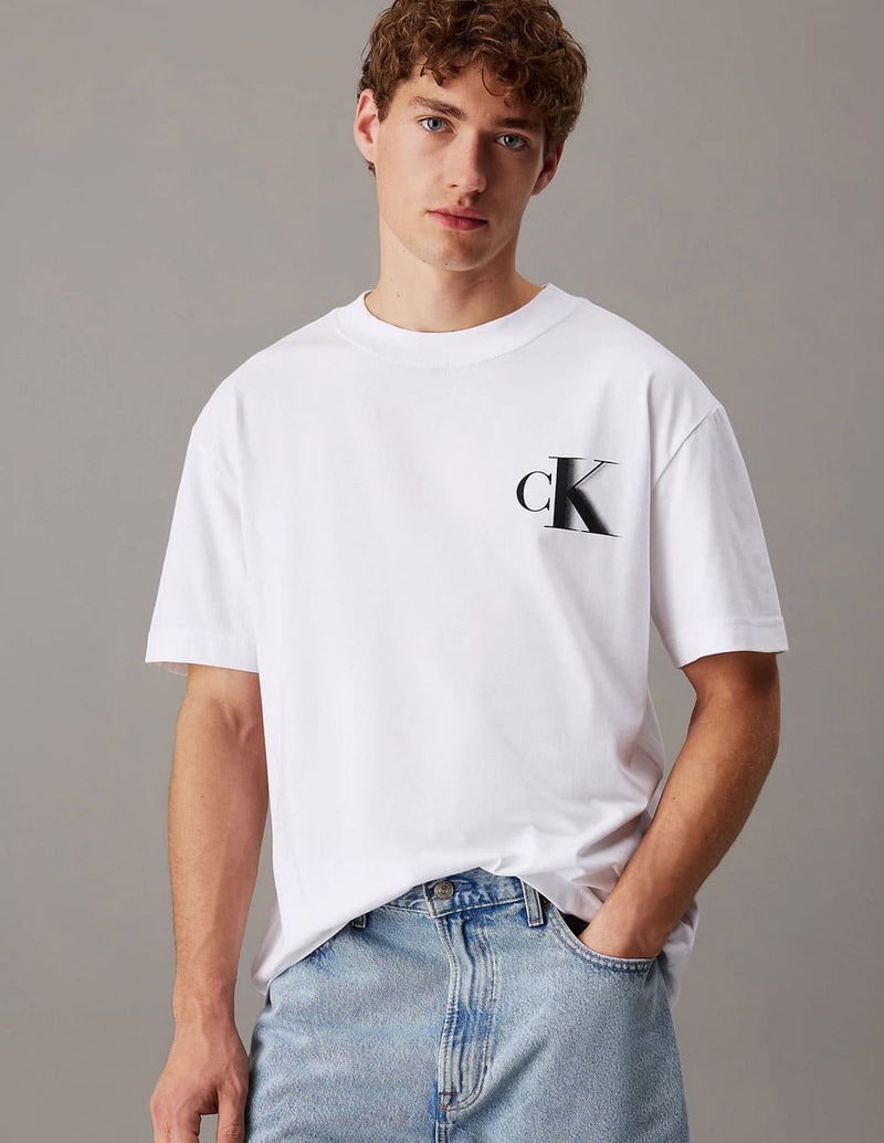 Camiseta Calvin Klein Jeans con Monograma Blanca Hombre