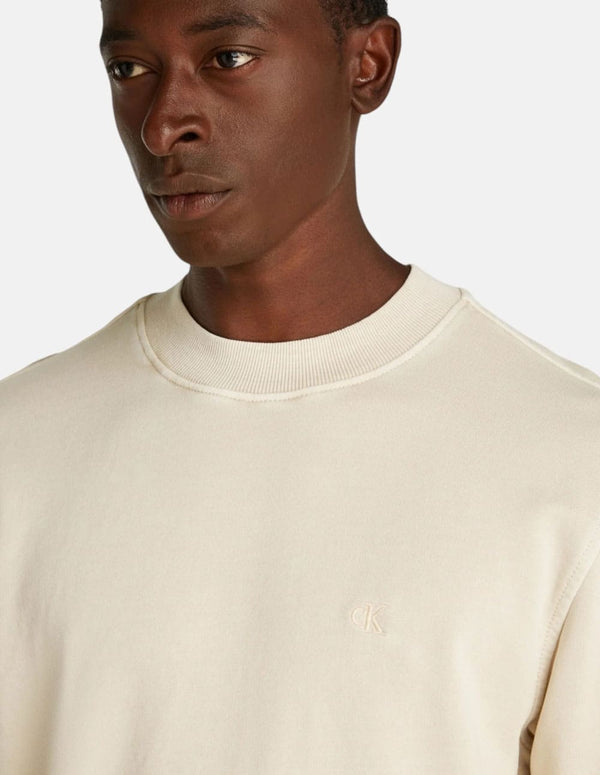 Sudadera Calvin Klein Jeans con Logo Beige Hombre