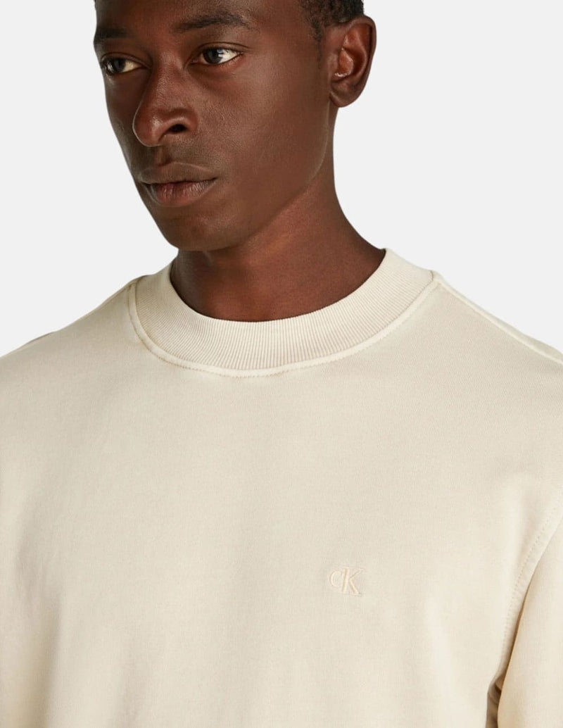 Sudadera Calvin Klein Jeans con Logo Beige Hombre