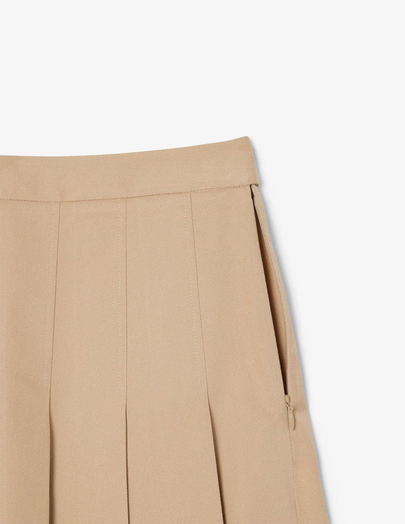 Falda Lacoste Plisada Elástica Beige Mujer
