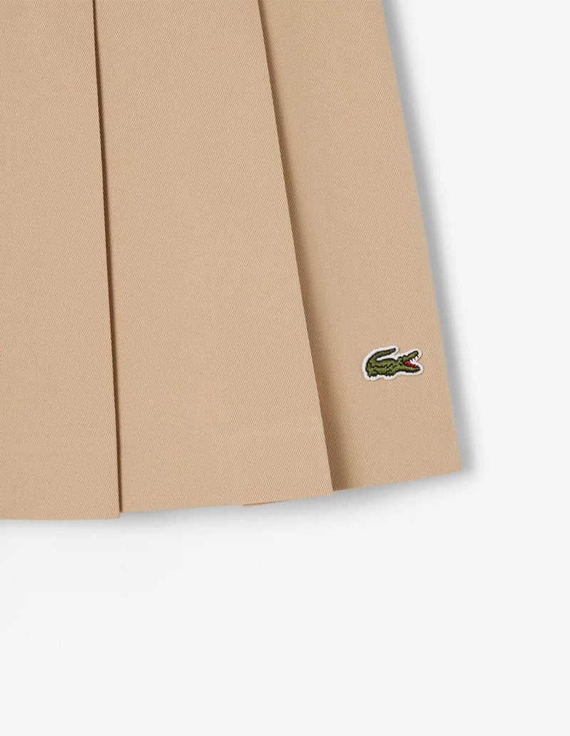 Falda Lacoste Plisada Elástica Beige Mujer