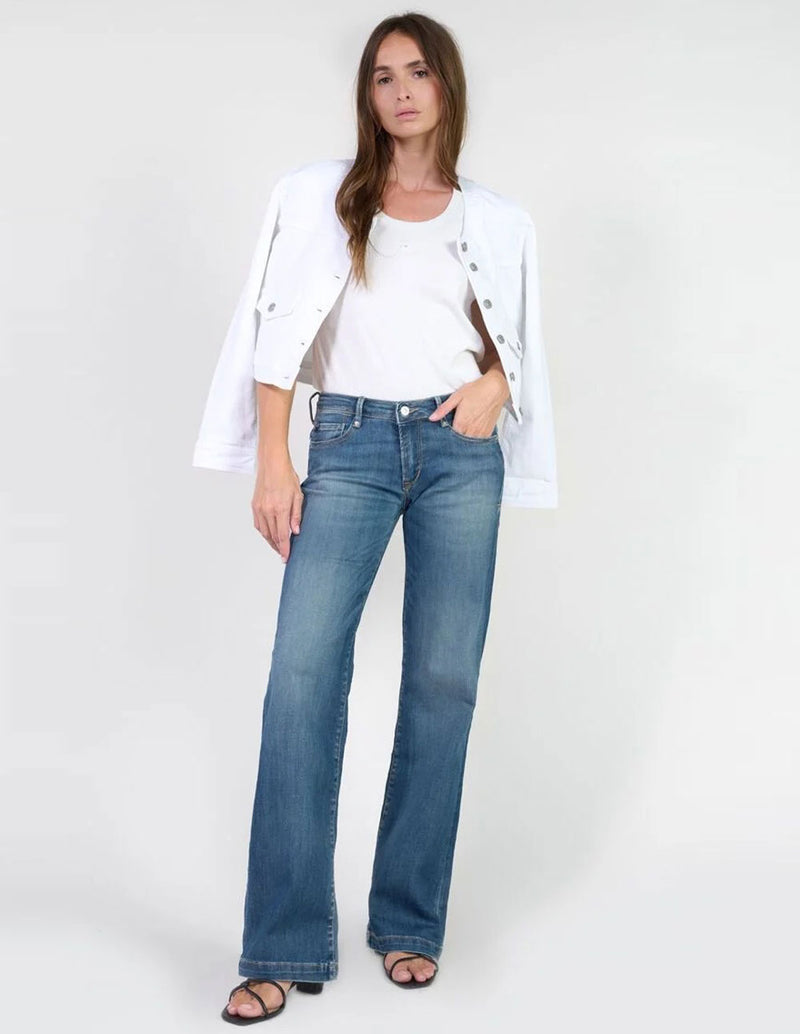 Pantalón Vaquero Le Temps des Cerises Divi Acampanado Azul Mujer