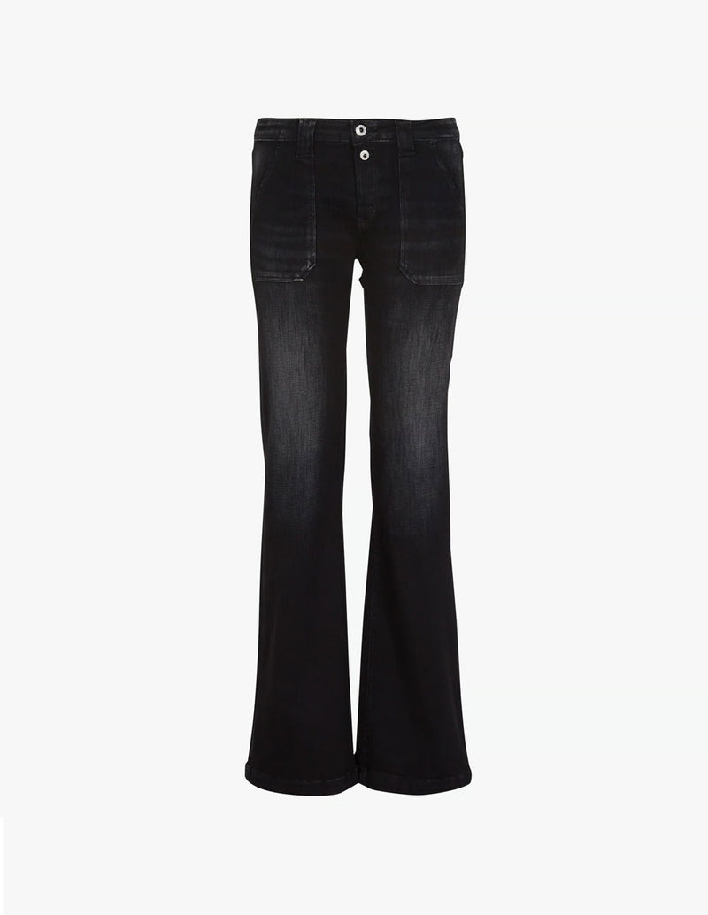 Pantalón Vaquero Le Temps des Cerises Flare Negro Mujer