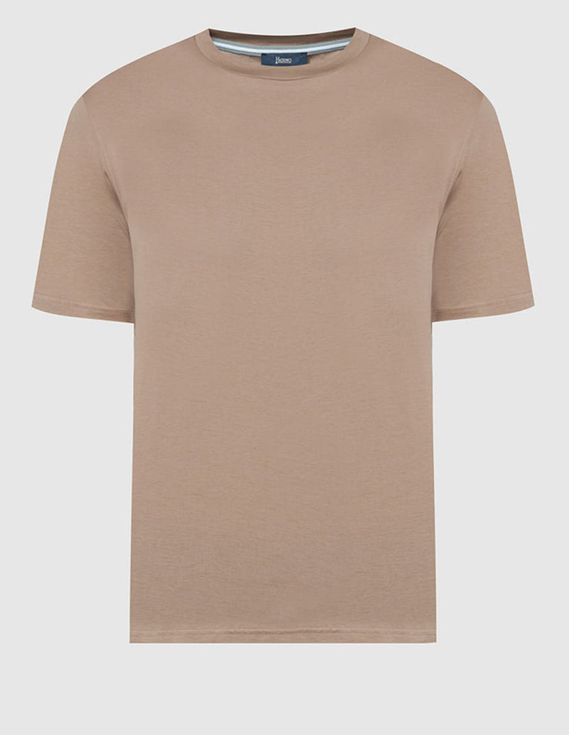 Camiseta Herno con Logo Beige Hombre