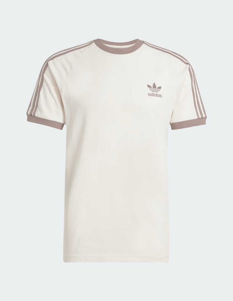 Camiseta adidas Classics 3 Bandas Beige Hombre