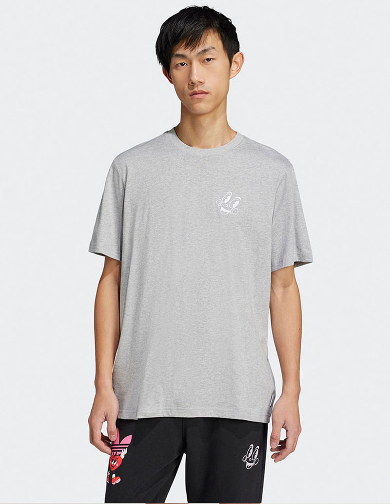 Camiseta adidas con Estampado Gris Hombre