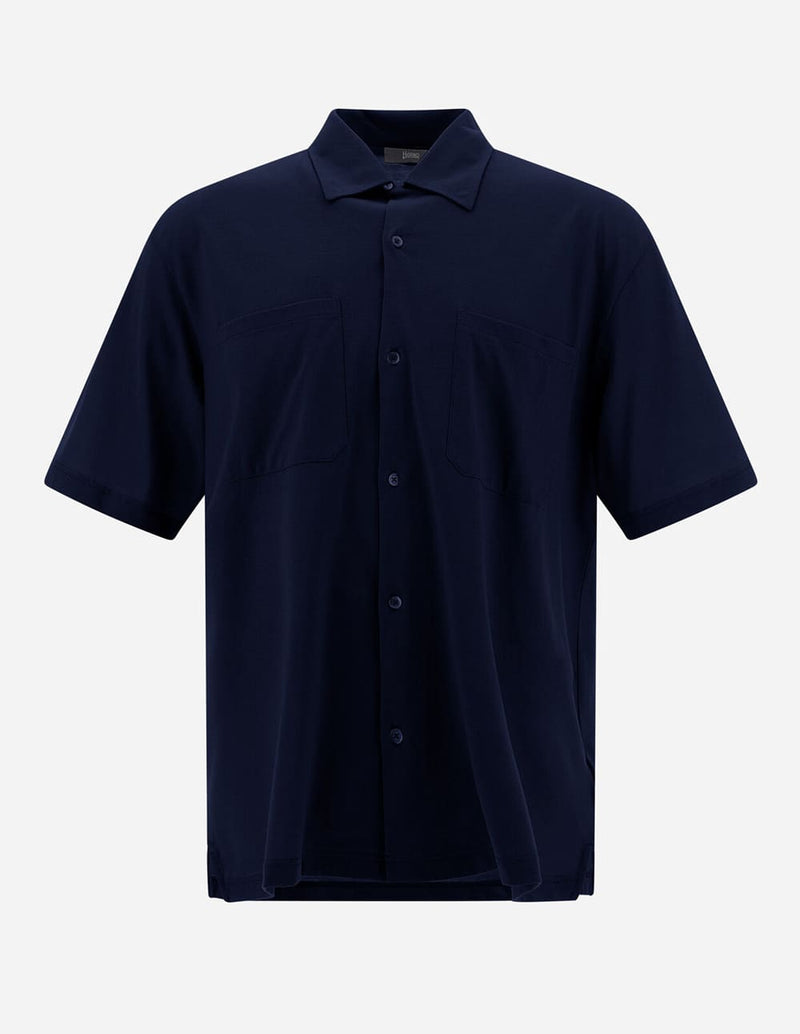 Camisa Herno con Logo Azul Marino Hombre