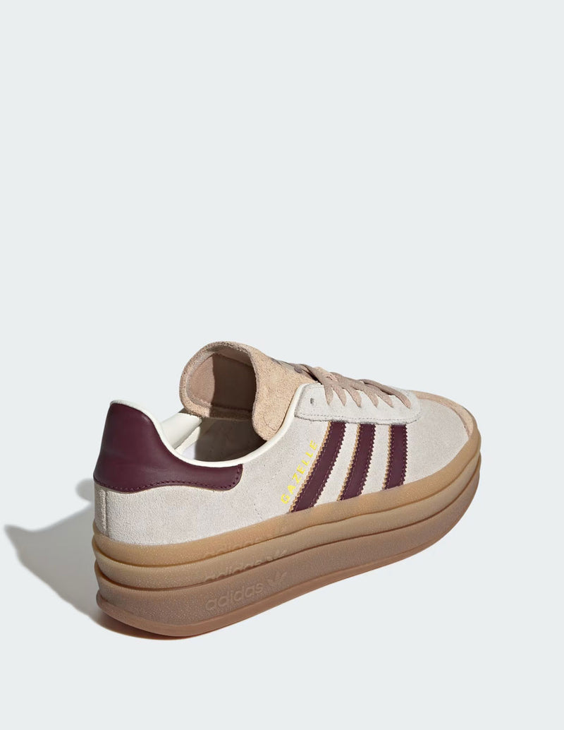 adidas Gazelle Bold Beiges y Burdeos Mujer JQ5127 BEIGE