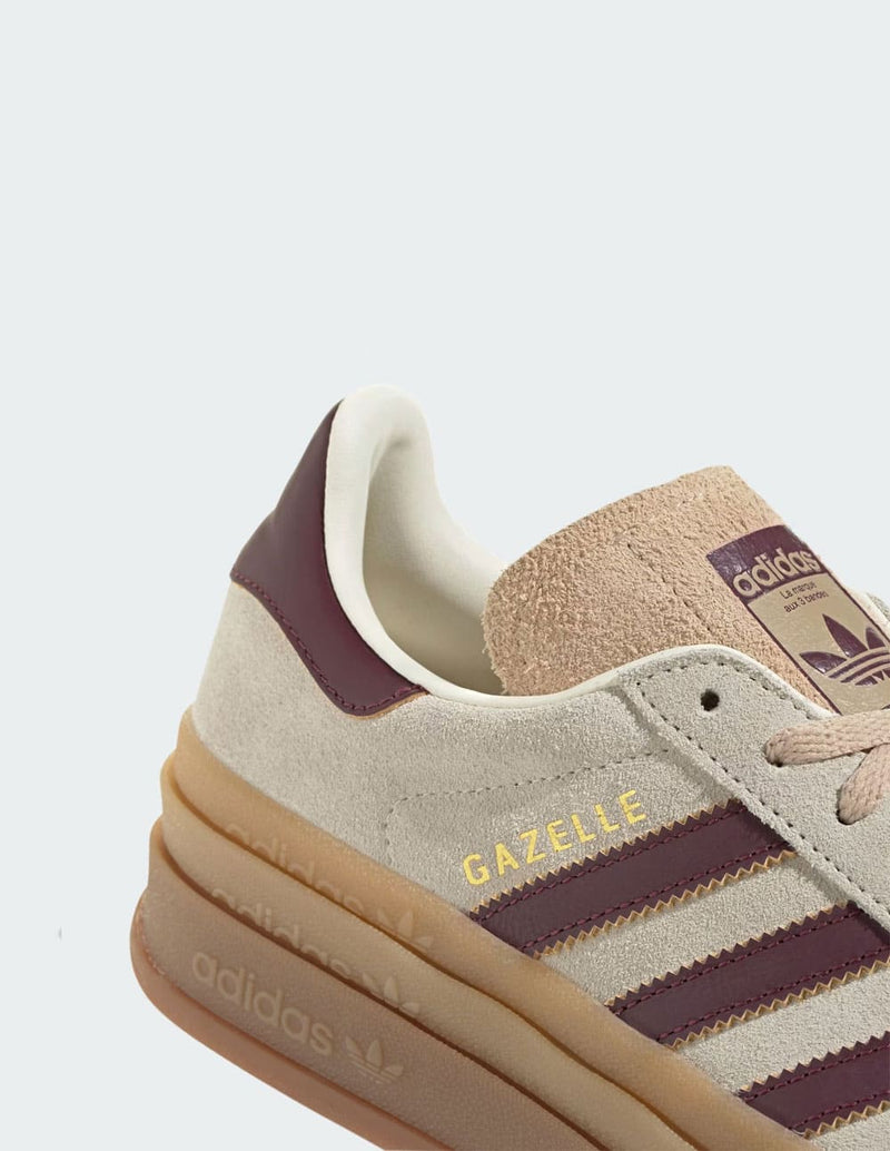 adidas Gazelle Bold Beiges y Burdeos Mujer JQ5127 BEIGE