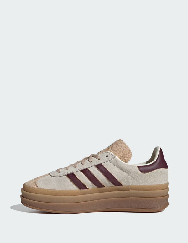 adidas Gazelle Bold Beiges y Burdeos Mujer JQ5127 BEIGE