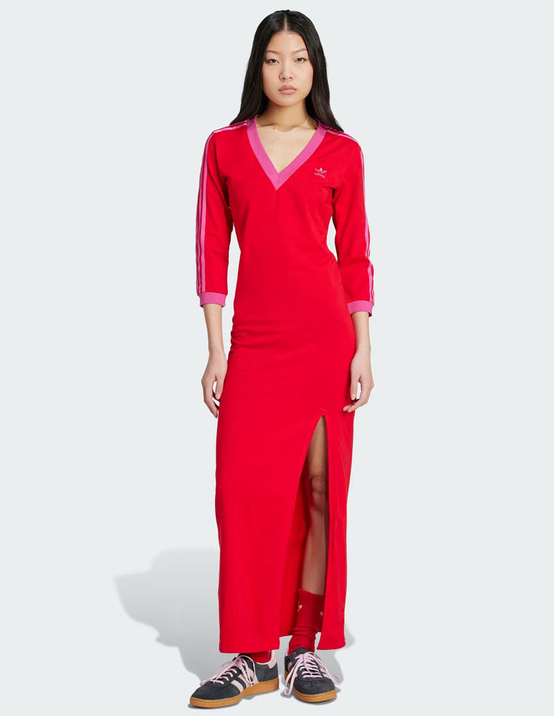 Vestido adidas Classics Tres Bandas Rojo Mujer