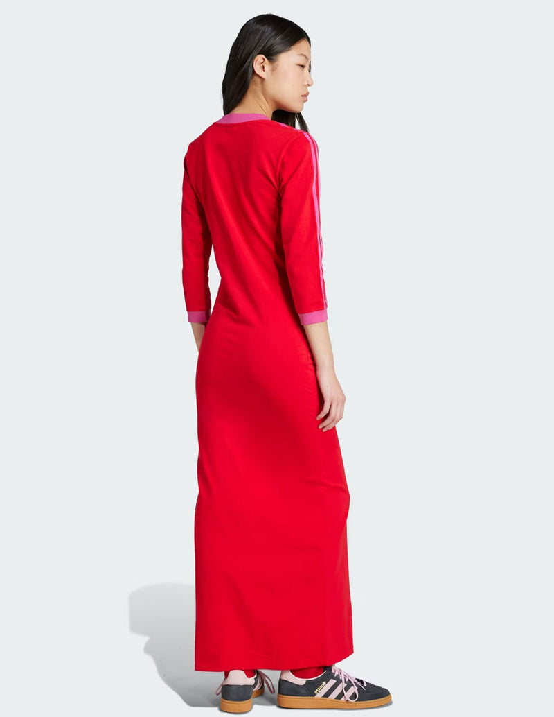 Vestido adidas Classics Tres Bandas Rojo Mujer