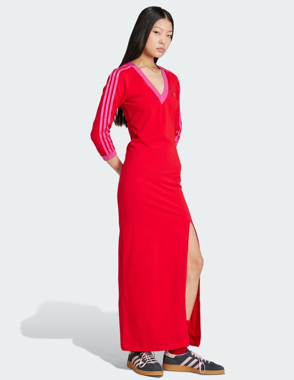 Vestido adidas Classics Tres Bandas Rojo Mujer