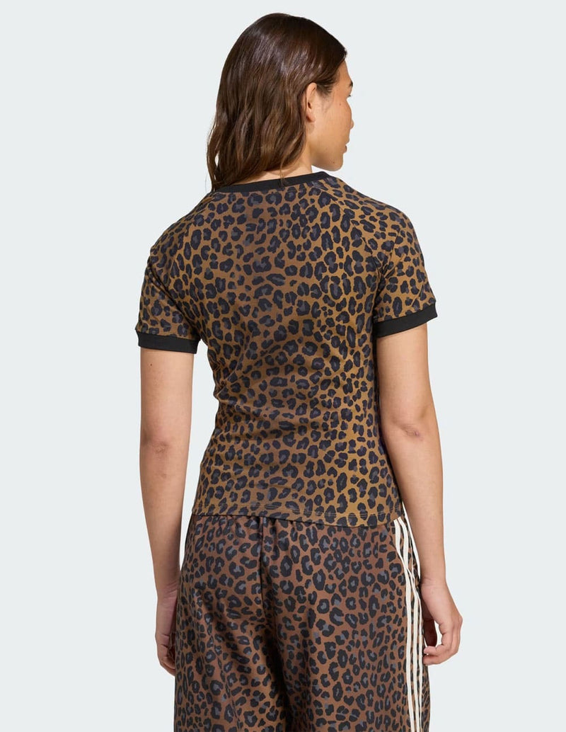 Camiseta adidas Leopard Cali Marrón Mujer