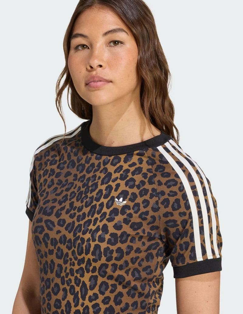 Camiseta adidas Leopard Cali Marrón Mujer