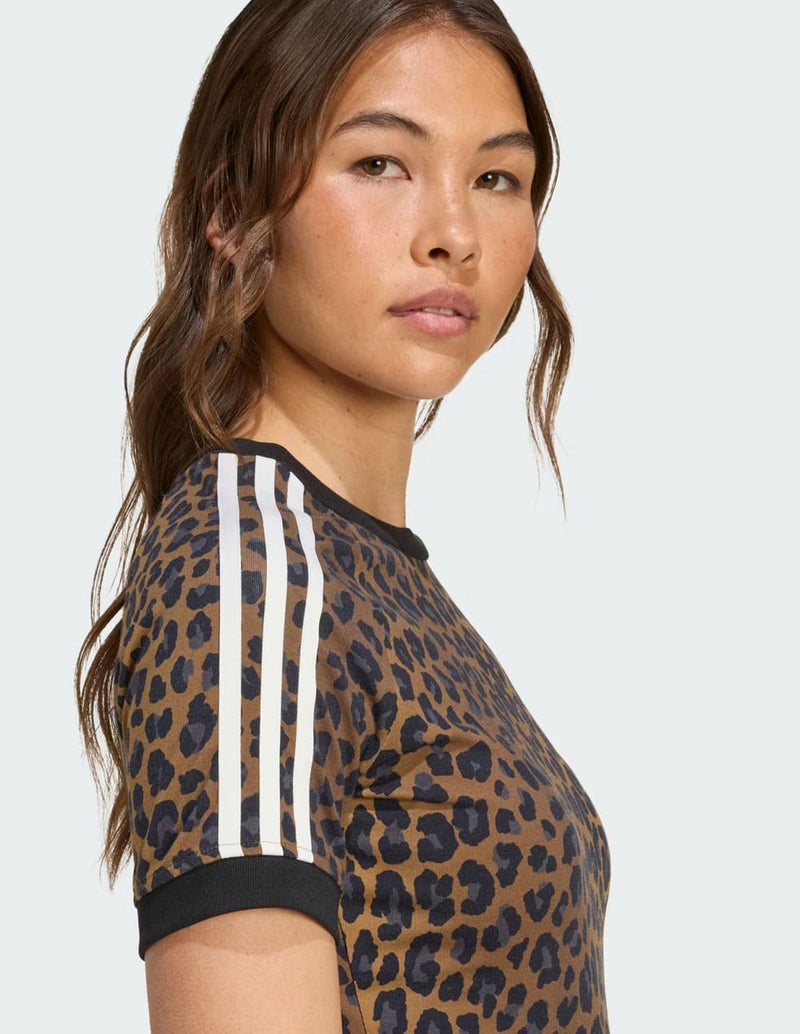 Camiseta adidas Leopard Cali Marrón Mujer