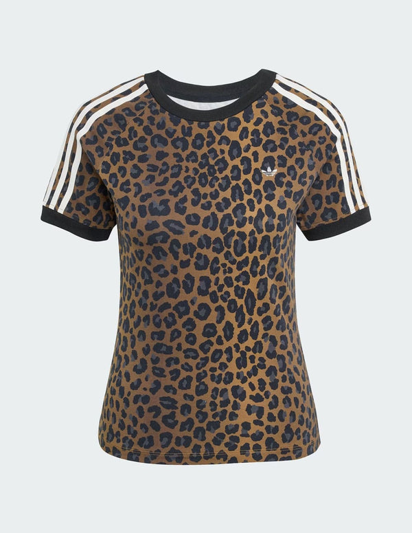 Camiseta adidas Leopard Cali Marrón Mujer