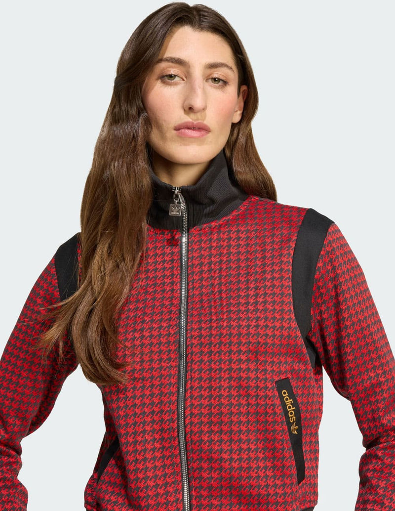 Chaqueta adidas Houndstooth Roja Mujer