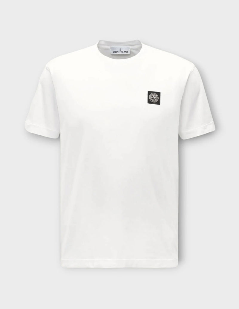 Camiseta Stone Island Logo Patch Blanca Hombre