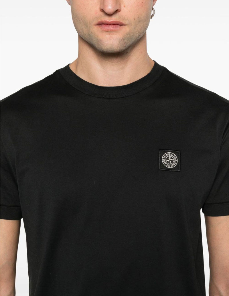 Camiseta Stone Island Logo Patch Negra Hombre