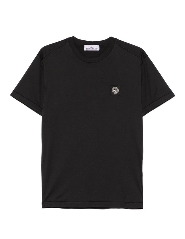 Camiseta Stone Island Logo Patch Negra Hombre