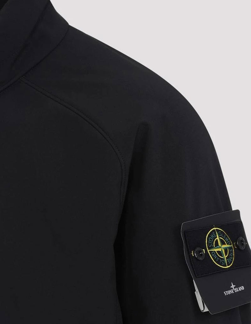 Chaqueta Stone Island Logo Patch Lightweight Waterproof Negra Hombre