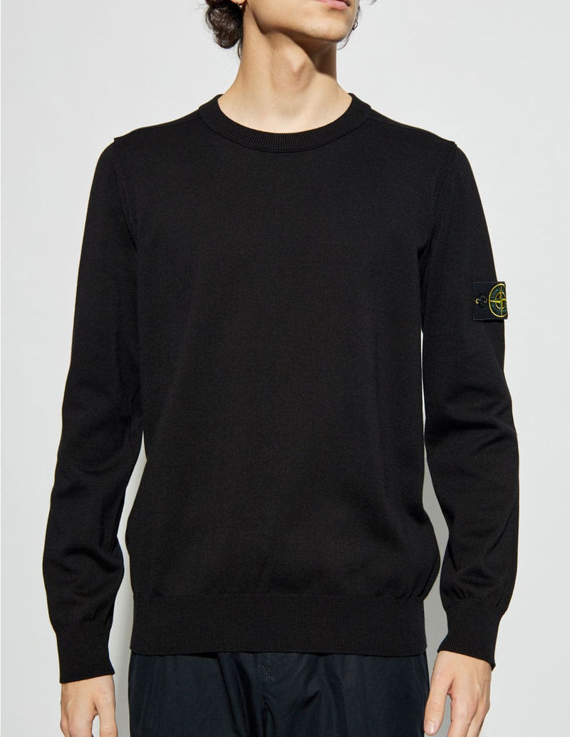 Jersey Stone Island con Logo Negro Hombre