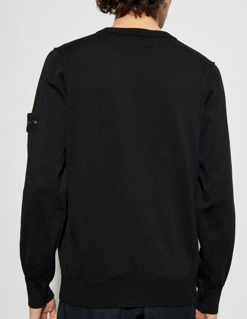 Jersey Stone Island con Logo Negro Hombre