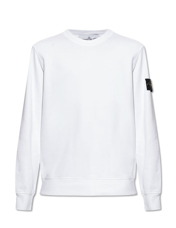 Sudadera Stone Island Logo Patch Blanca Hombre