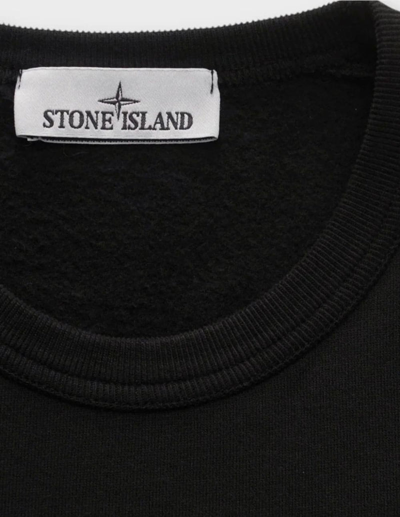 Sudadera Stone Island Logo Patch Negra Hombre