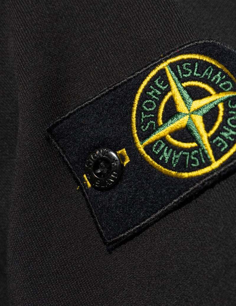 Sudadera Stone Island Logo Patch Negra Hombre