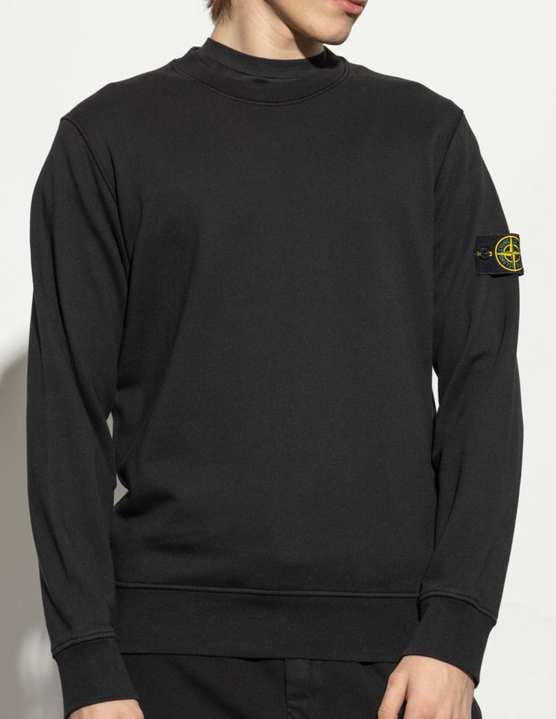 Sudadera Stone Island Logo Patch Negra Hombre