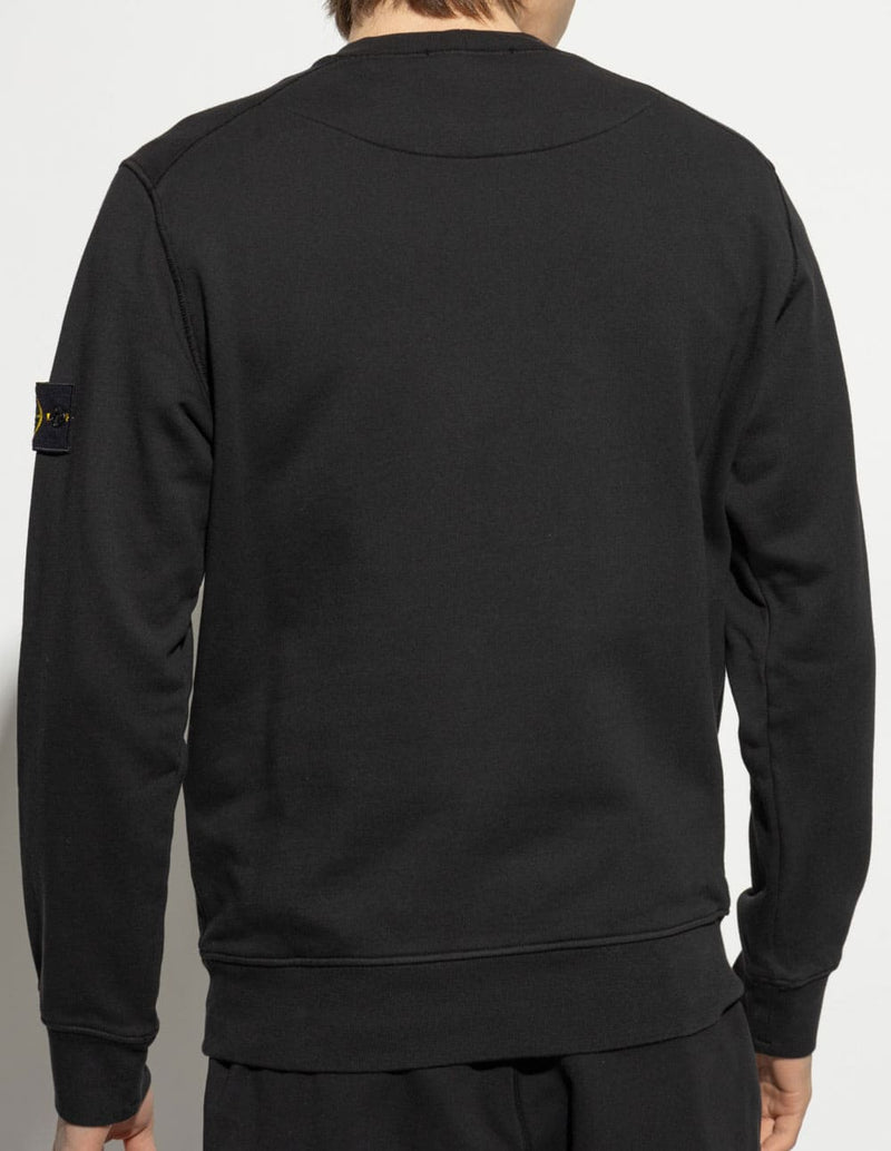 Sudadera Stone Island Logo Patch Negra Hombre