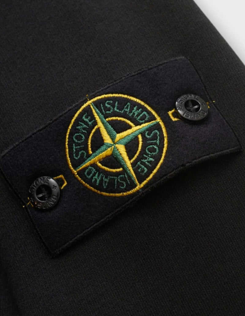 Sudadera Stone Island Logo Patch Negra Hombre